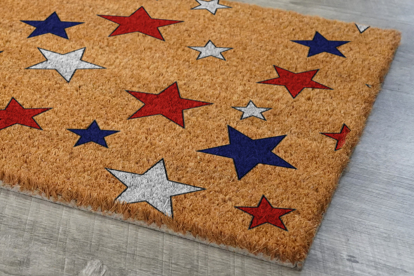 Welcome Falling Stars Doormat, USA Flag Stars Mat, Patriotic Door Mats, Funny Doormat, Patriotic Flag Welcome Mats, US Flag Coir Doormat