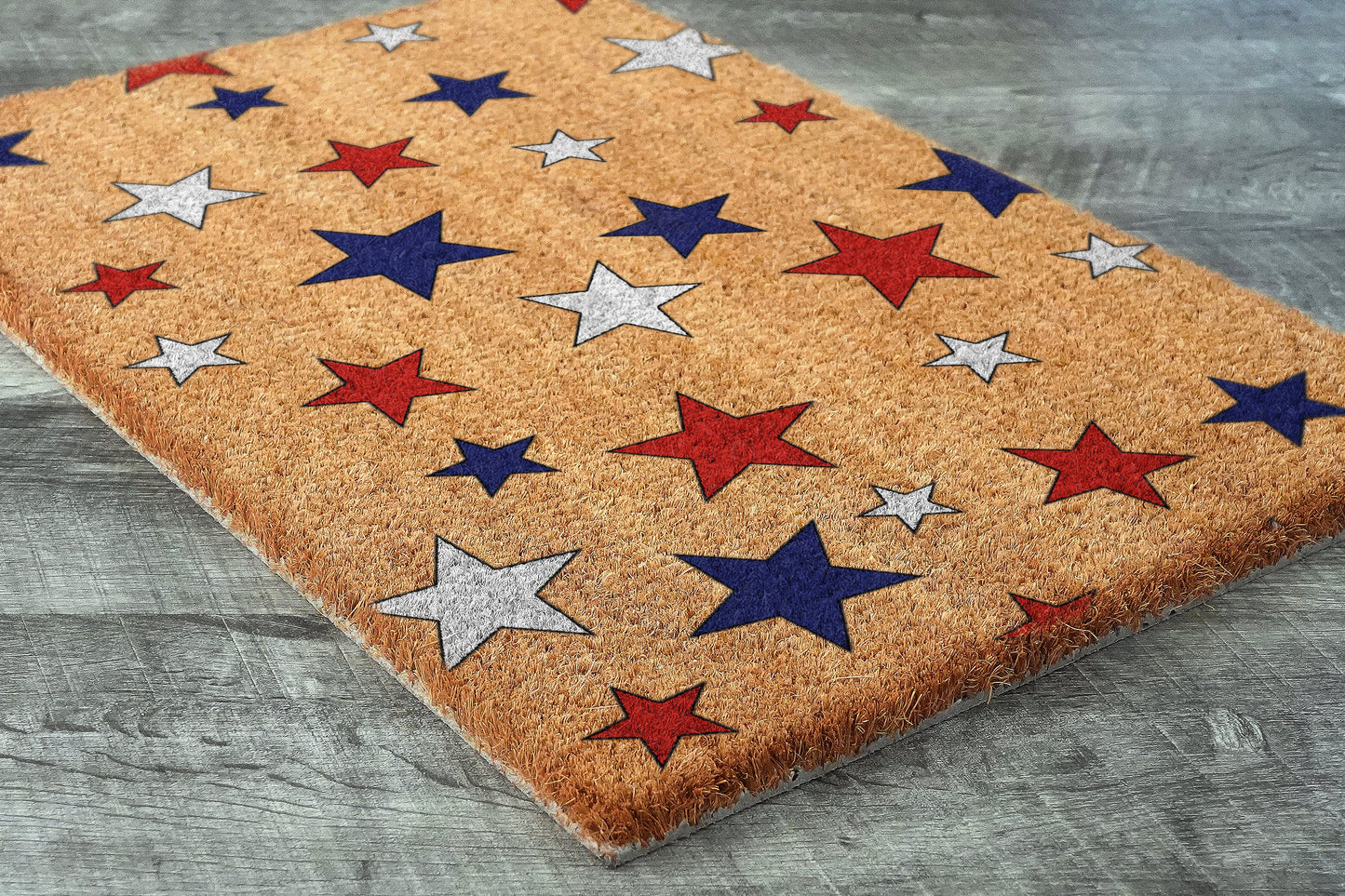 Welcome Falling Stars Doormat, USA Flag Stars Mat, Patriotic Door Mats, Funny Doormat, Patriotic Flag Welcome Mats, US Flag Coir Doormat