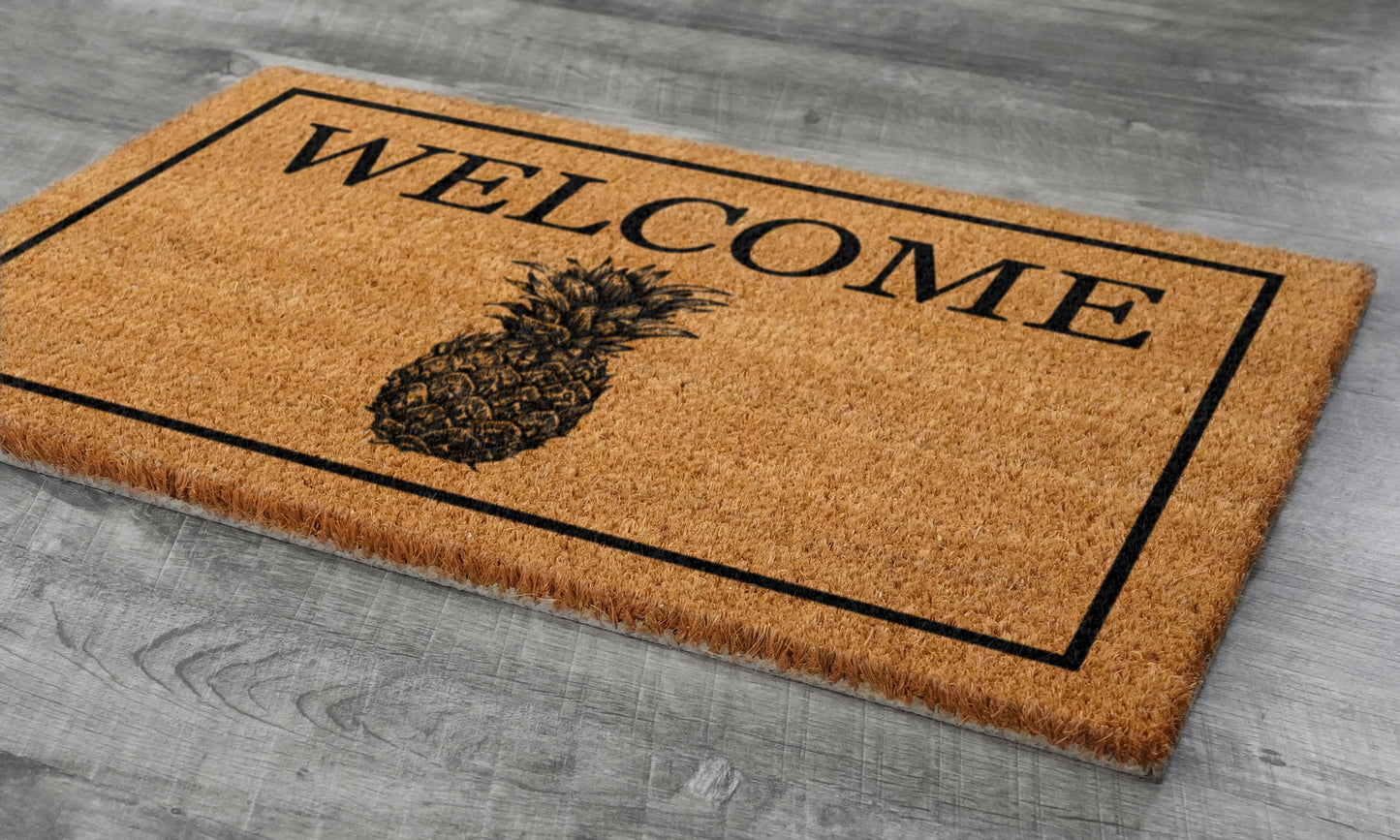 Welcome Pineapple Door Mat, All Mushrooms Welcome Pineapple Coir Door Mats, Pineapple Funny Doormat, Welcome Outdoor Mat