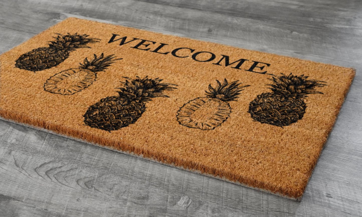 Welcome Pineapples Door Mat, Pineapples Welcome Coir Door Mats, Pineapple Funny Doormat, Welcome Pineapple Outdoor Mat