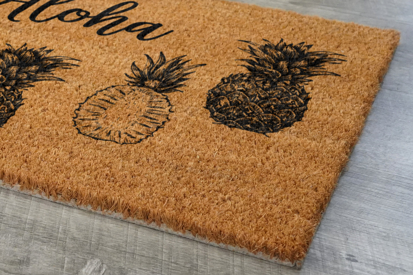 Aloha Pineapples Door Mat, Aloha Pineapples Welcome Coir Door Mats, Pineapple Funny Doormat, Aloha Pineapple Outdoor Mat