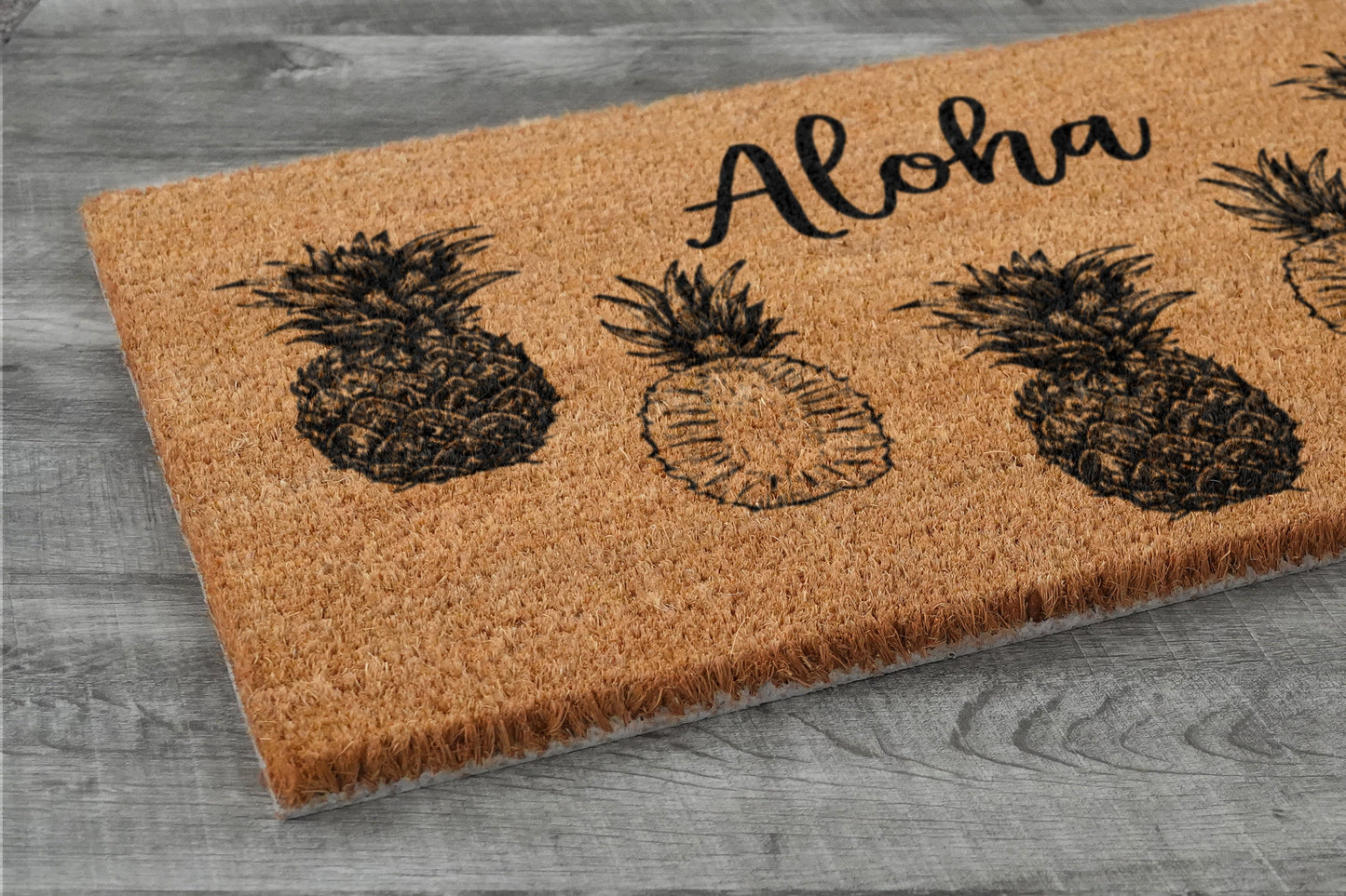 Aloha Pineapples Door Mat, Aloha Pineapples Welcome Coir Door Mats, Pineapple Funny Doormat, Aloha Pineapple Outdoor Mat