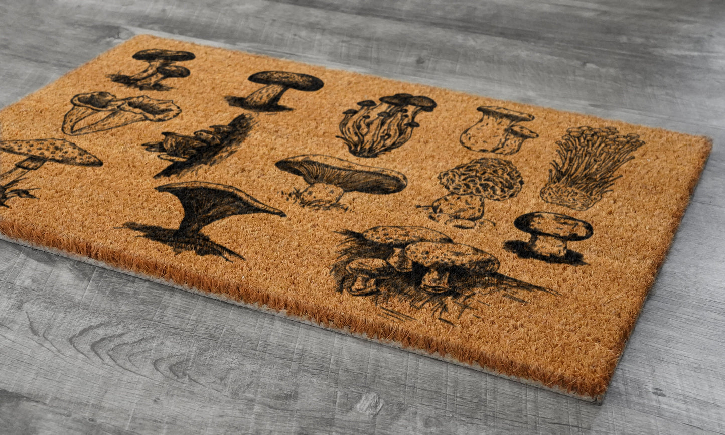 All Kind of Mushroom Door Mats, Mushrooms Welcome Coir Door Mats, Mushroom Funny Doormat, Welcome Outdoor Coir Mat