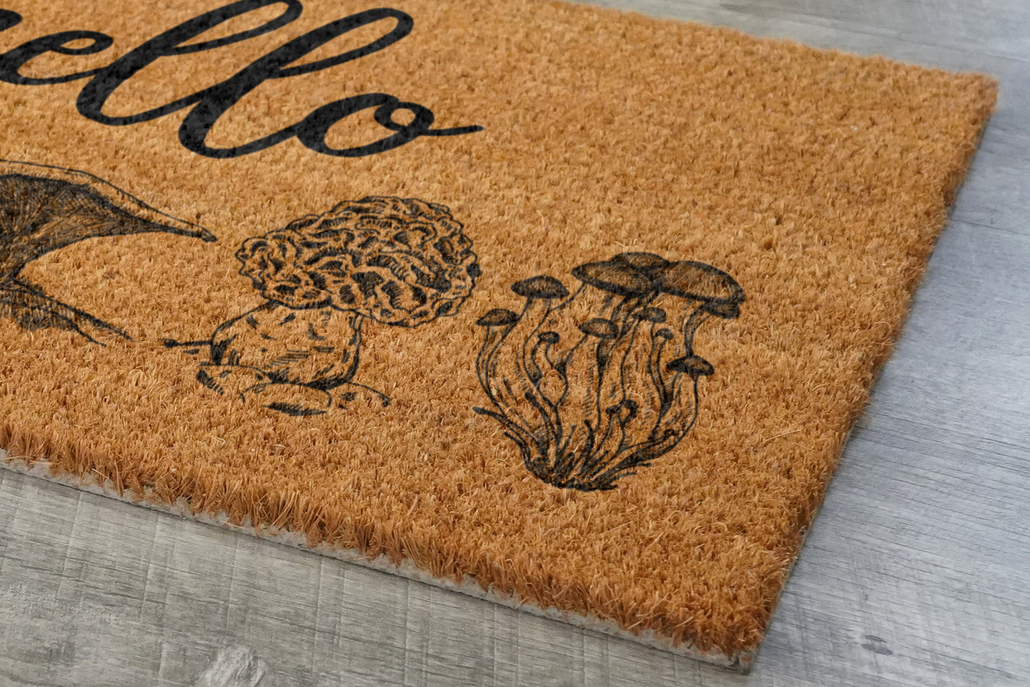 Hello Mushroom Doormat, Welcome Door Mats, Mushrooms Coir Door Mats, Mushroom Welcome Funny Hello Doormat, Mushrooms Outdoor Coir Mat