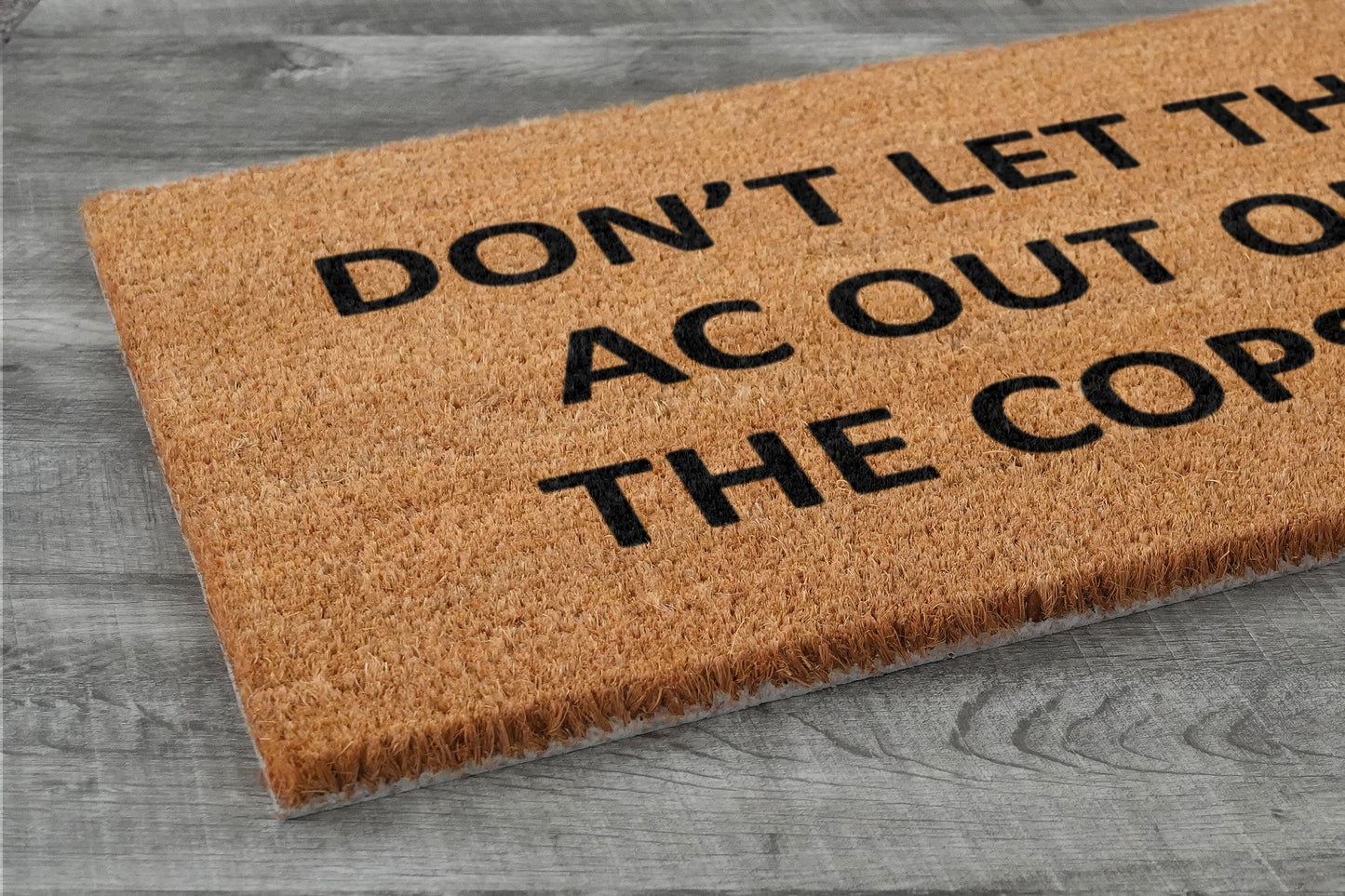 Dont Let The AC Out or The Cops In Mat, Spring Door Mats, Funny Doormat, Welcome Mats, Cops Door Mat