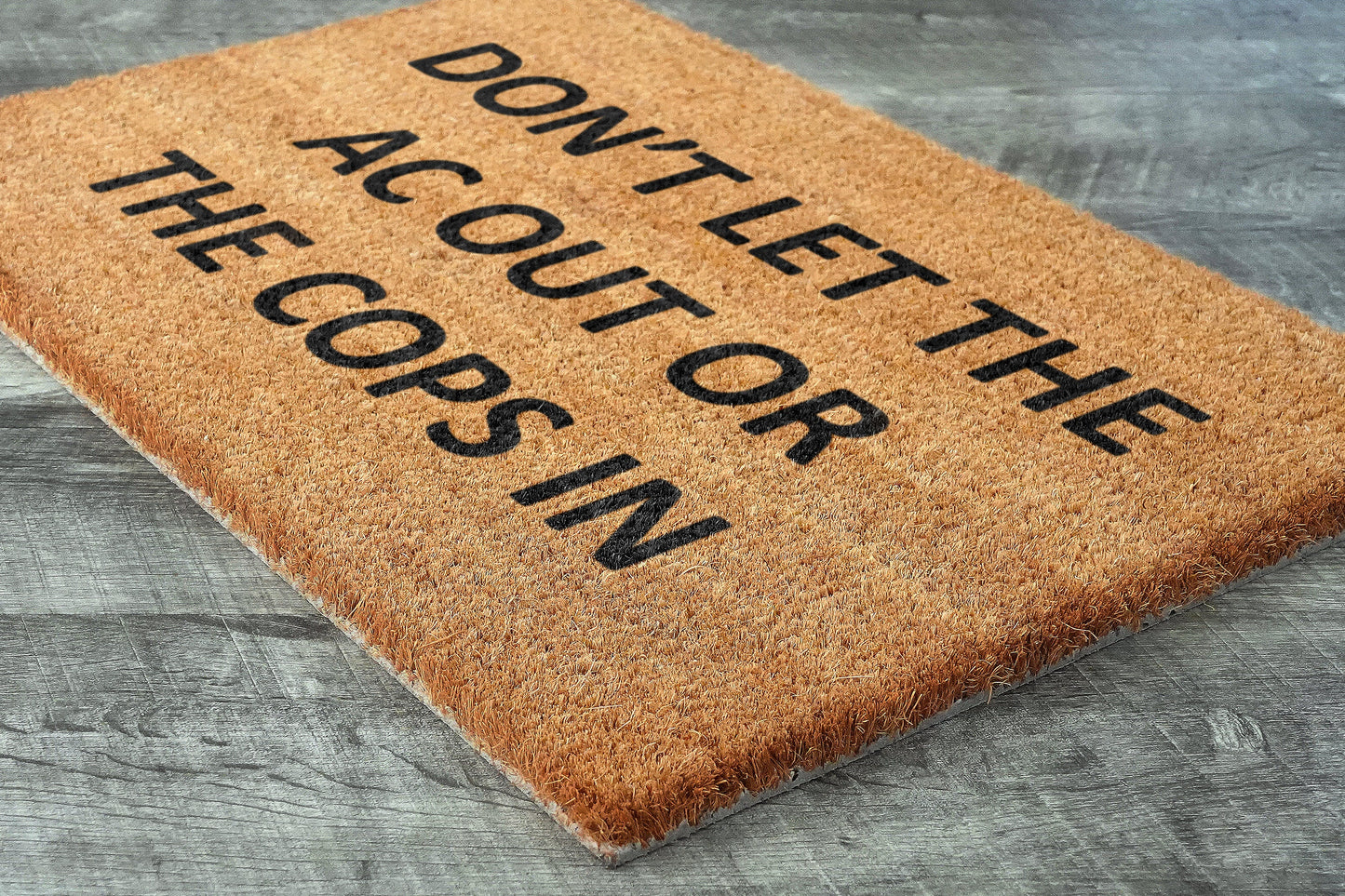 Dont Let The AC Out or The Cops In Mat, Spring Door Mats, Funny Doormat, Welcome Mats, Cops Door Mat
