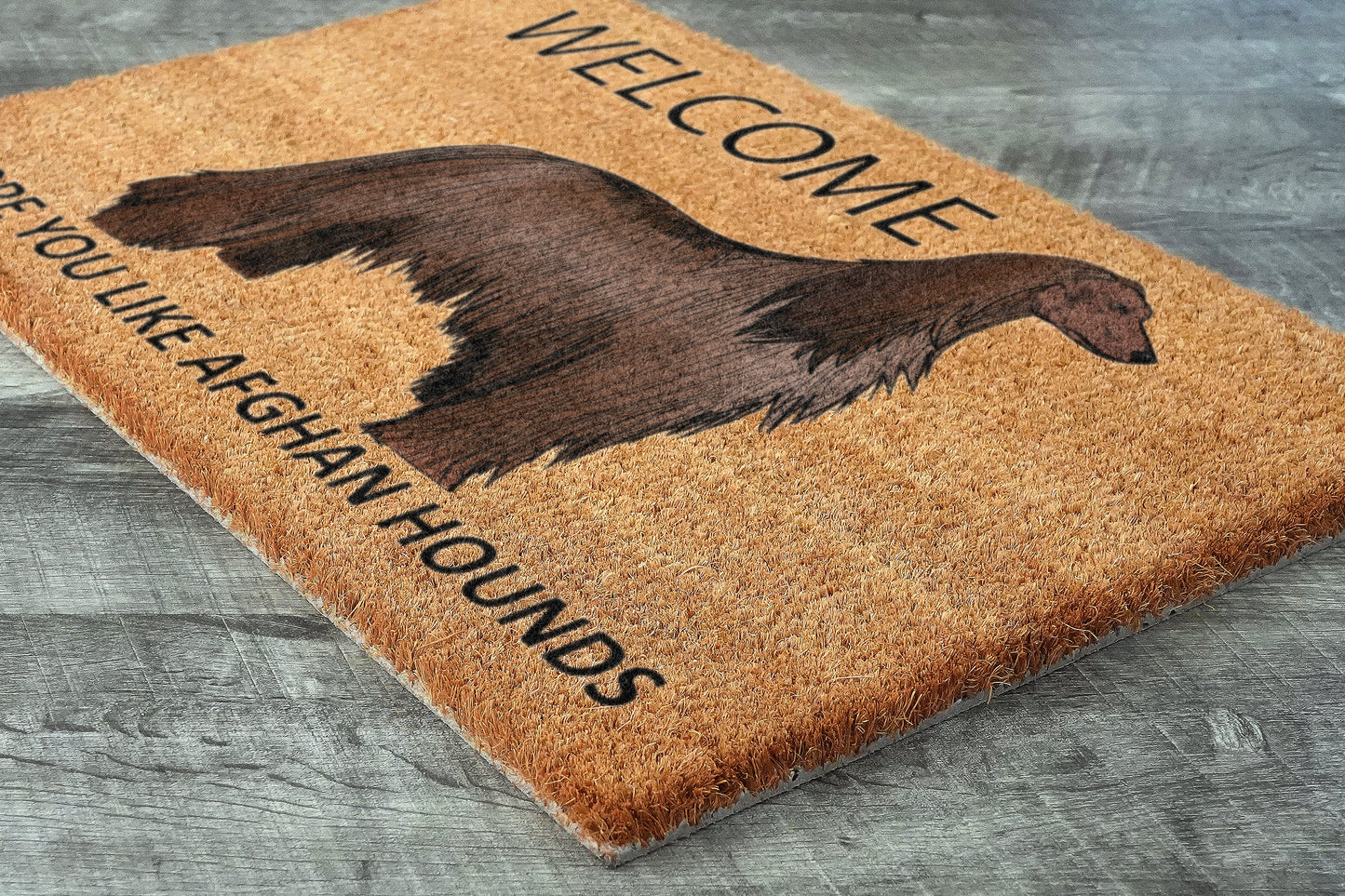 Afghan Hounds Door Mat, Welcome Afghan Hounds Door Mats, Hope You Like Afghan Hounds Coir Door Mats, Afghan Hounds Outdoor Coir Mat
