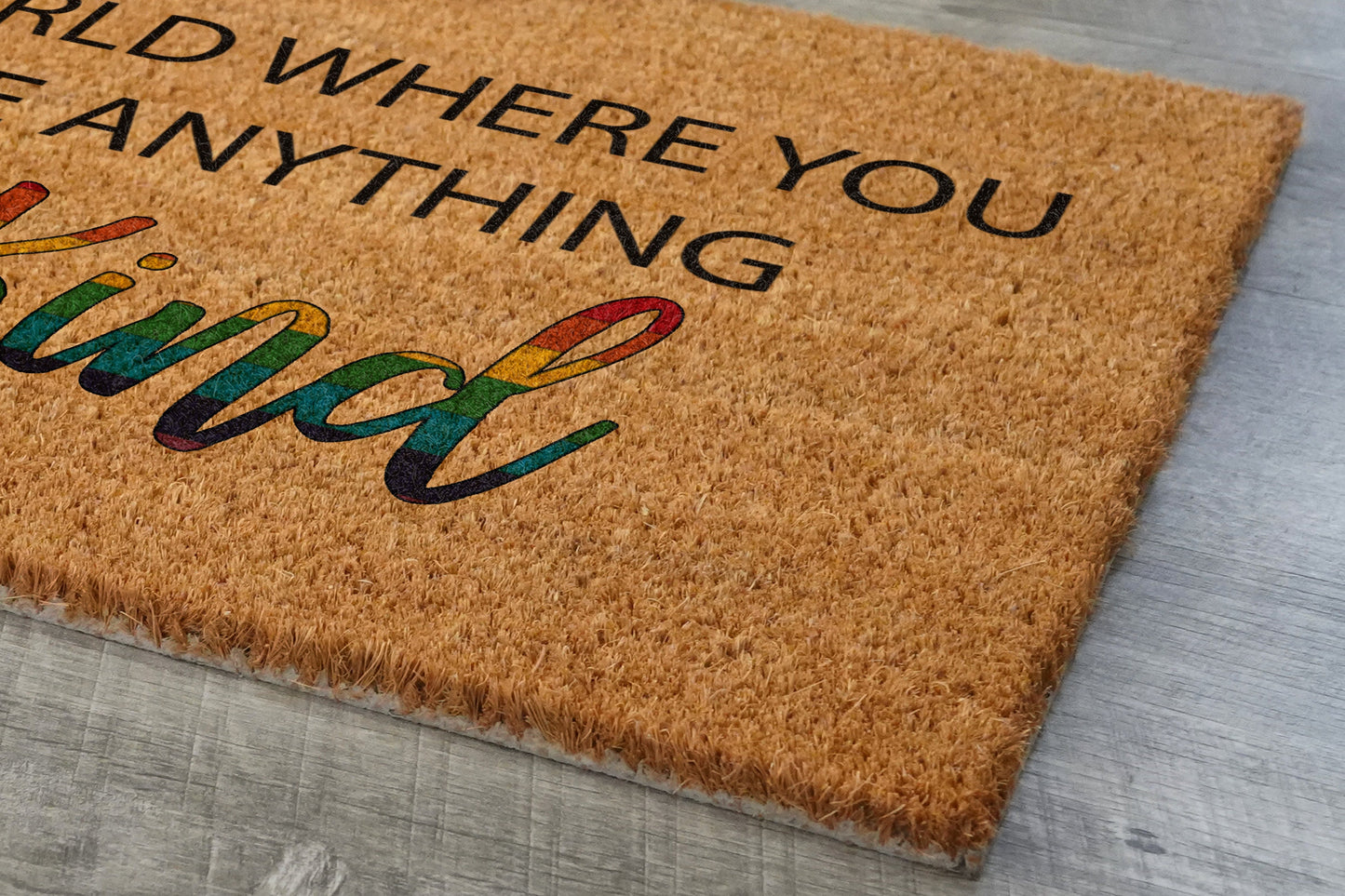 Be Kind Rainbow Door Mat, Rainbow Welcome Coir Door Mats, Funny Doormat, Welcome Outdoor Mat
