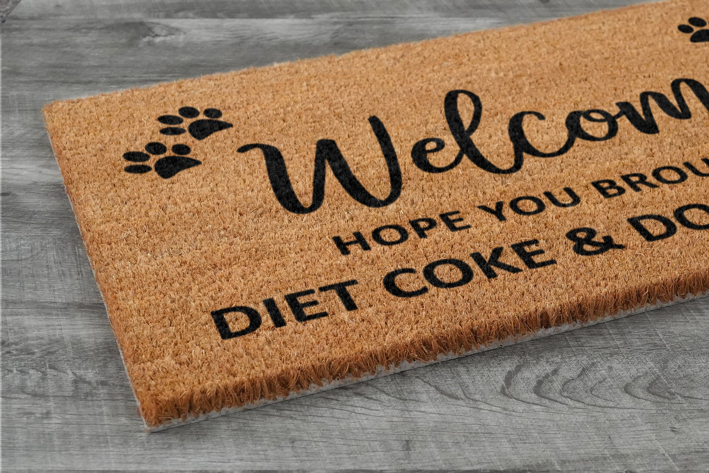Diet Coke and Dog Treats Mat, Winer Door Mats, Funny Wine Doormat, Welcome Mats