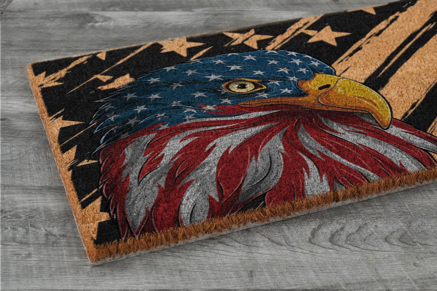 USA Flag American Eagle Patriotic Door Mats, Funny Doormat, USA Flag Welcome Mats