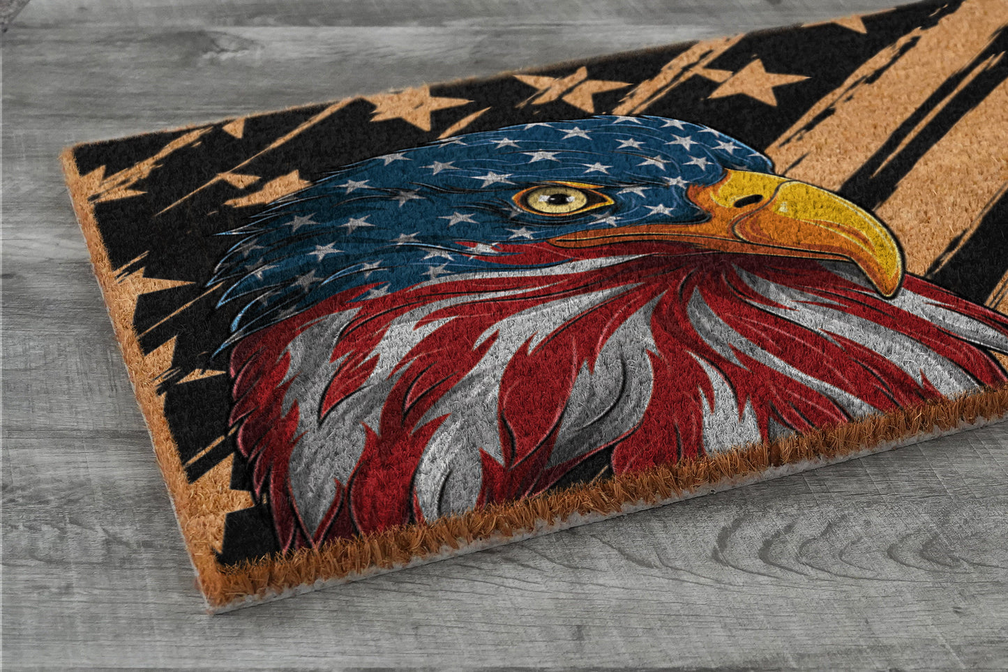 USA Flag American Eagle Patriotic Door Mats, Funny Doormat, USA Flag Welcome Mats