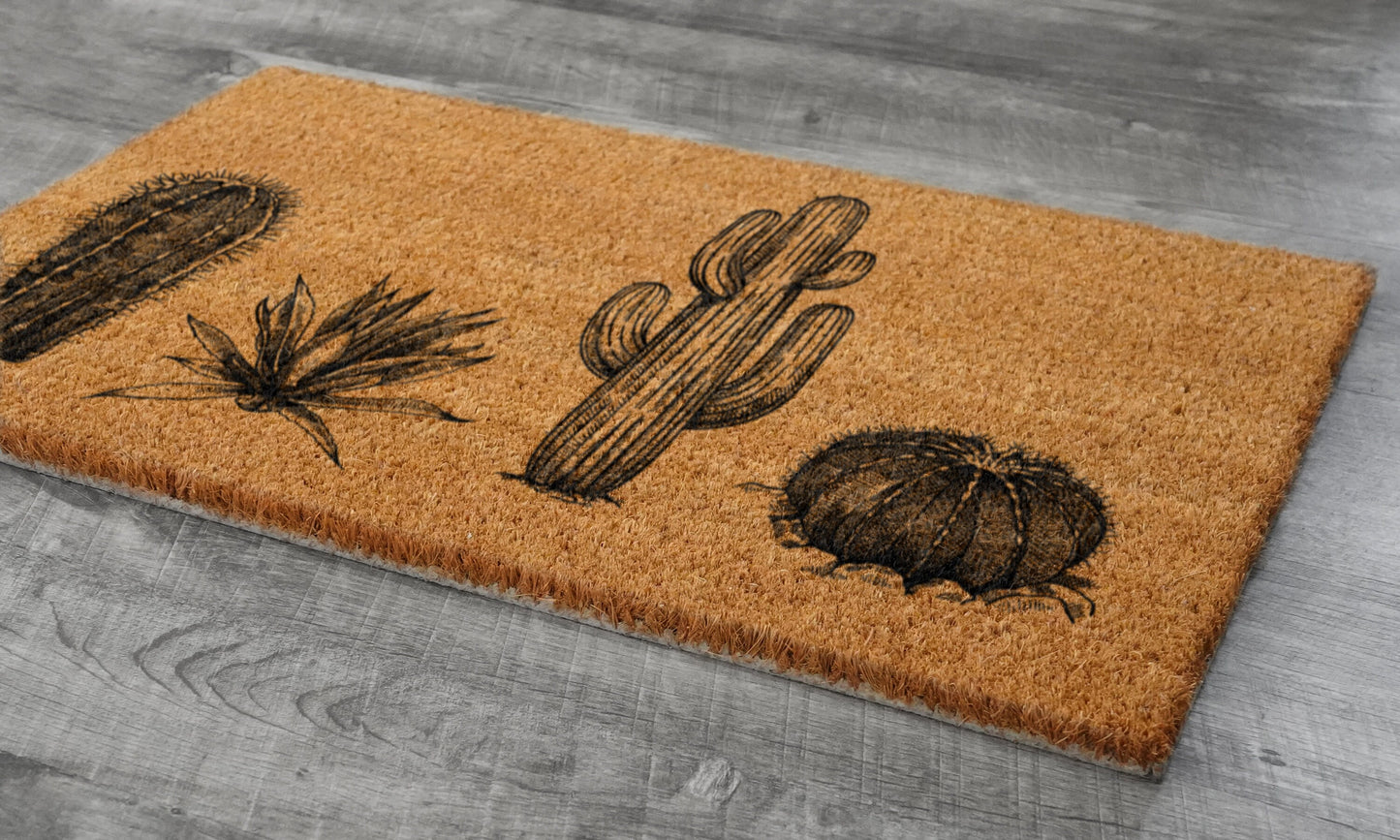 Cactus Welcome Doormat, Welcome Cactus Doormats, Cactuses Doormats, Cactus Coir Mats, Welcome Cactus Funny Door Mats