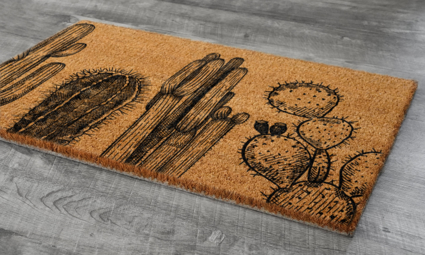 Cactus Close Up Doormat, Welcome Cactuses Doormats, Cactus Doormats, Cactus Coir Mats, Welcome Funny Cactus Door Mats