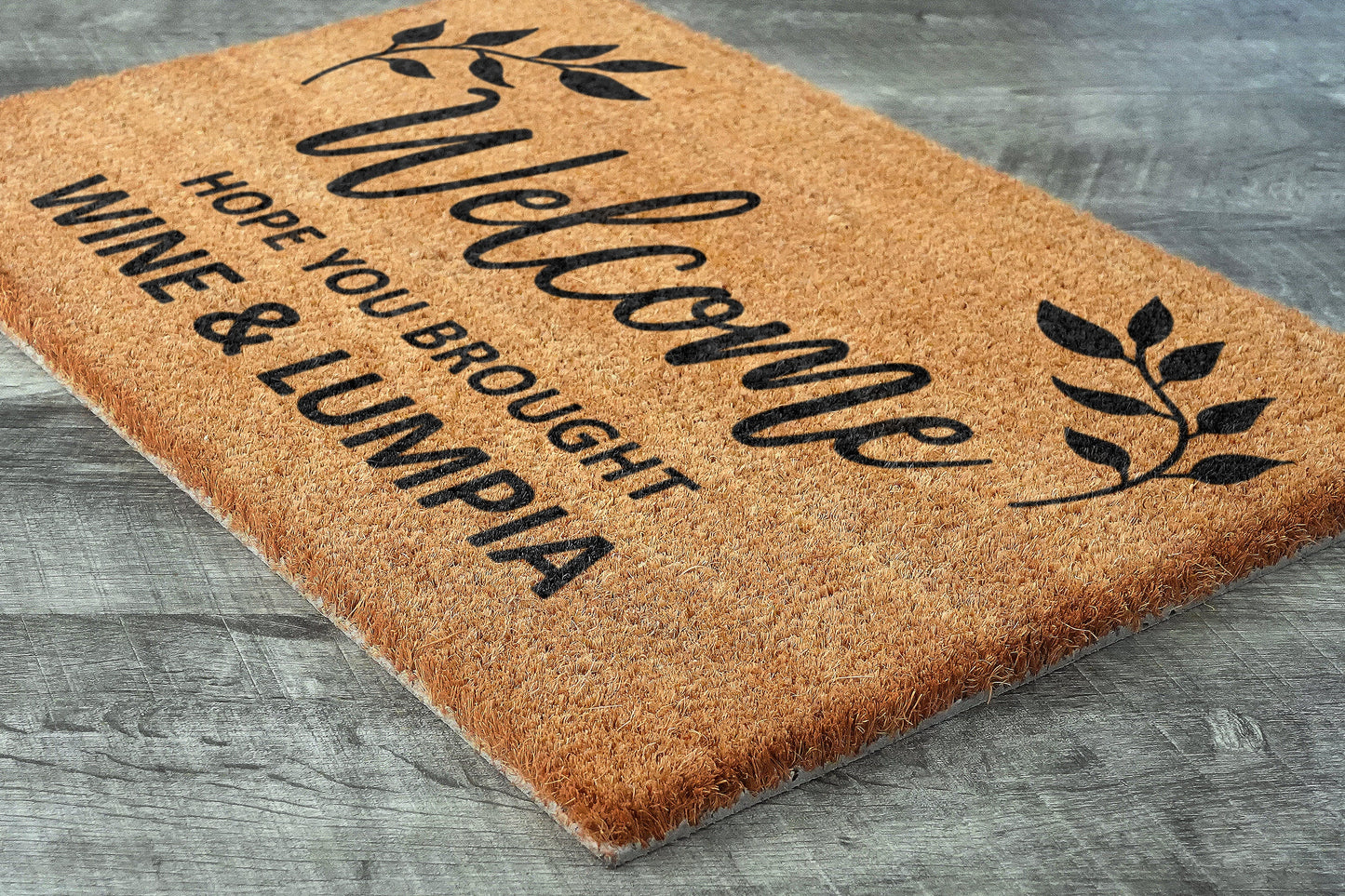 Wine and Lumpia Door Mat, Hope You Brought Wine and Lumpia Door Mats, Funny Wine Doormat, Welcome Mats