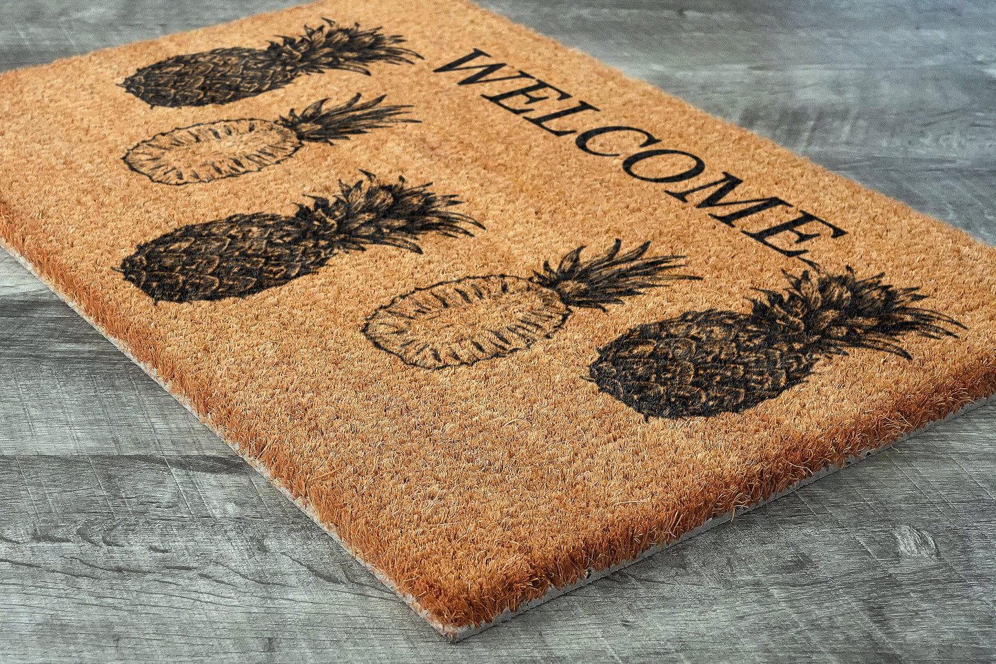 Welcome Pineapples Door Mat, Pineapples Welcome Coir Door Mats, Pineapple Funny Doormat, Welcome Pineapple Outdoor Mat