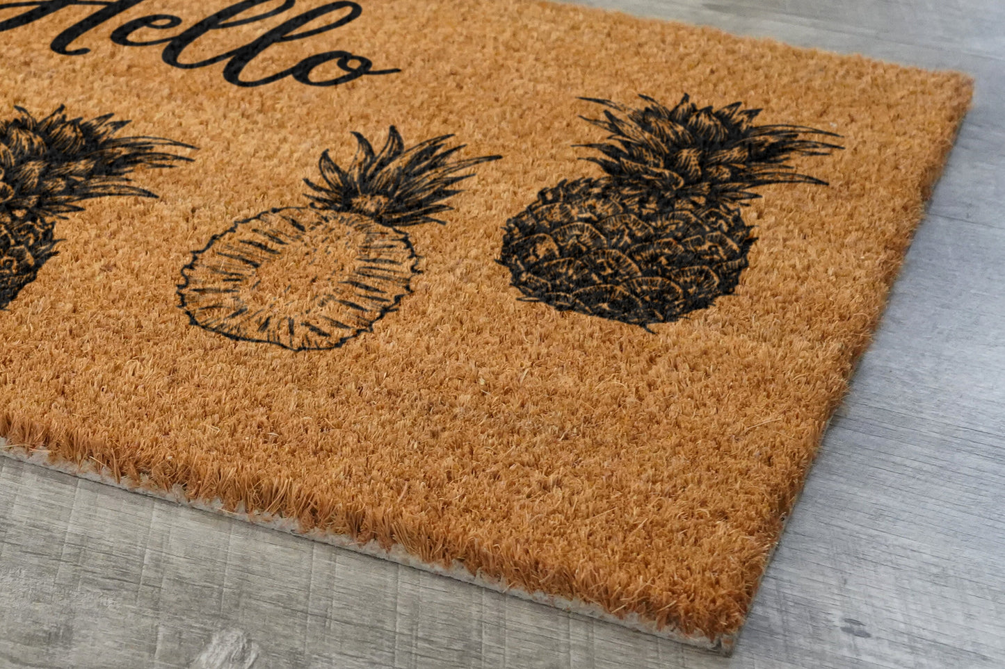 Hello Pineapples Door Mat, Pineapples Welcome Coir Door Mats, Pineapple Funny Doormat, Hello Pineapple Outdoor Mat