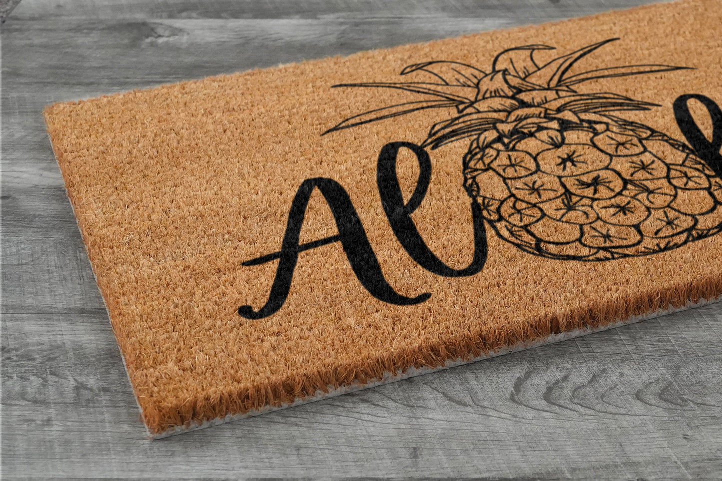 Aloha Pineapple Door Mats, Aloha Pineapples Welcome Coir Door Mats, Pineapple Funny Doormat, Aloha Pineapple Outdoor Mat