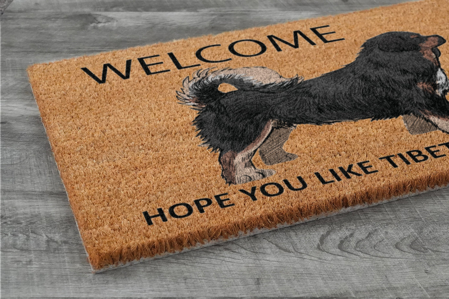Tibetan Mastiffs, Welcome Tibetan Mastiffs Door Mats, Hope You Like Tibetan Mastiffs Coir Door Mats, Tibetan Mastiffs Outdoor Coir Mat