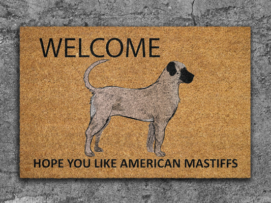 American Mastiffs Door Mat, Welcome American Mastiffs Door Mats, Hope You Like American Mastiffs Coir Door Mats, Outdoor Coir Mat