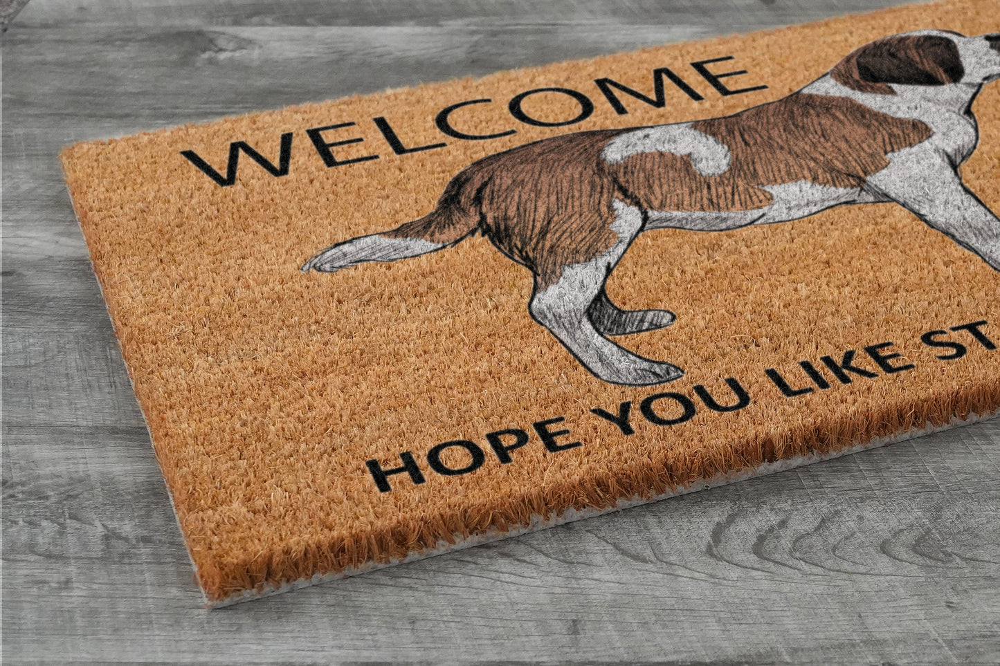 St. Bernards Door Mat, Welcome ST. Bernards Door Mats, Hope You Like ST. Bernard Coir Door Mats, ST. Bernard Outdoor Coir Mat