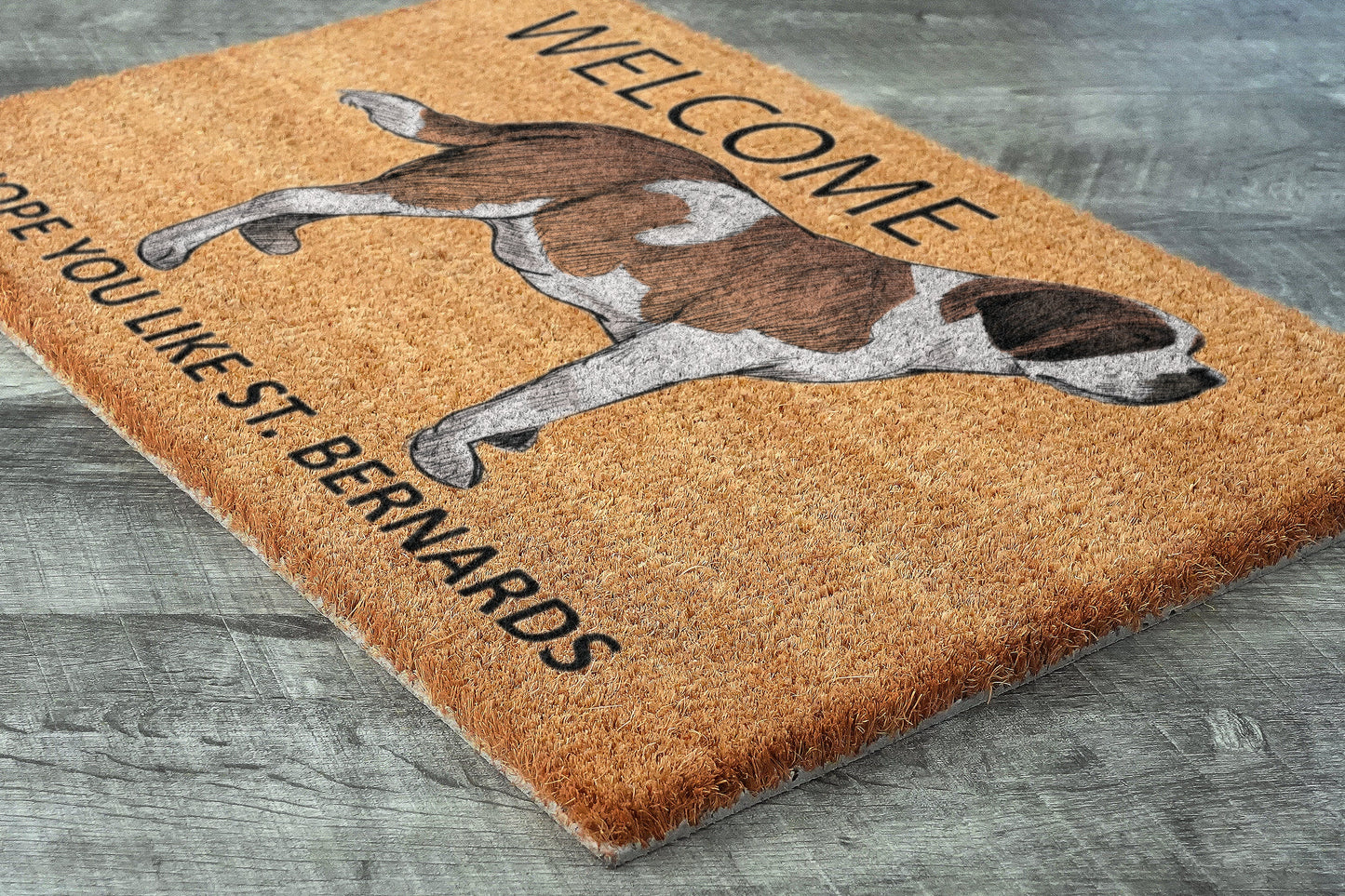 St. Bernards Door Mat, Welcome ST. Bernards Door Mats, Hope You Like ST. Bernard Coir Door Mats, ST. Bernard Outdoor Coir Mat