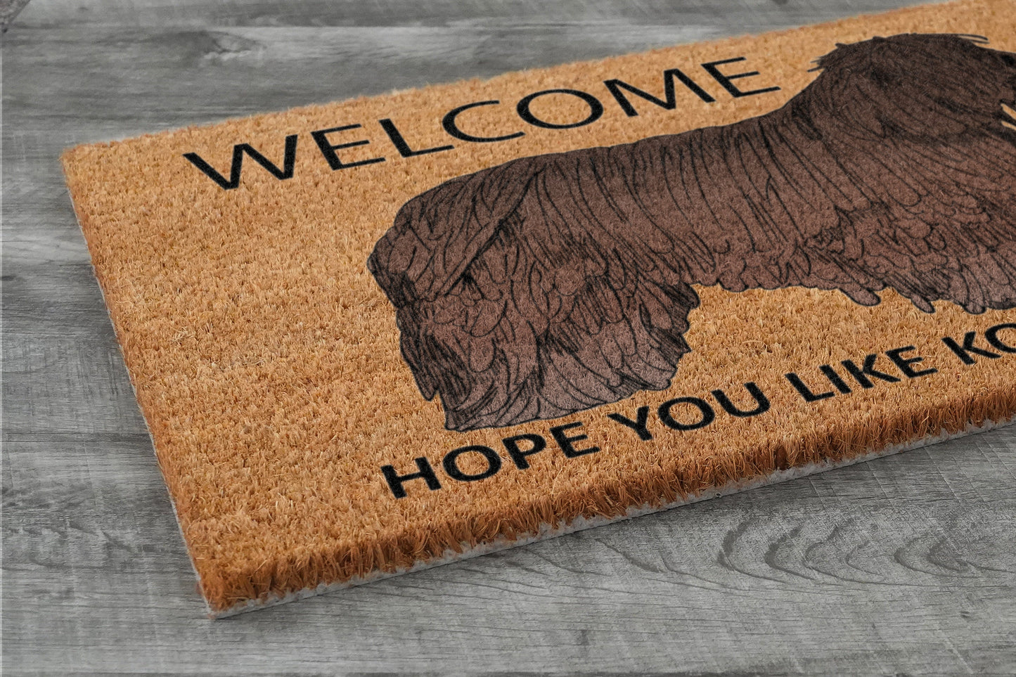 Komondors Door Mat, Welcome Komondor Door Mats, Hope You Like Komondors Coir Door Mats, Komondor Outdoor Coir Mat