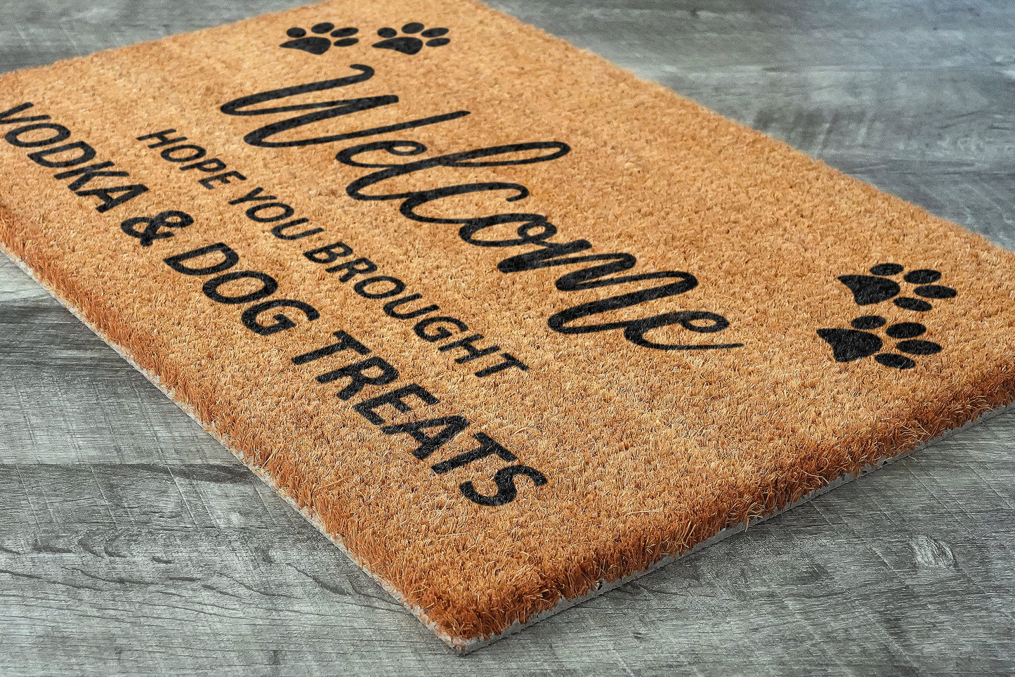 Vodka and Dog Treats Door Mat, Hope You Brought Vodka and Dog Treats Door Mats, Funny Vodka and Dog Treats Doormat, Welcome Mats