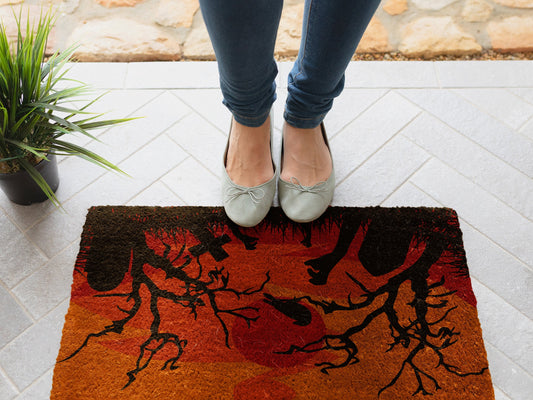Halloween Scary Night, Coir Door Mat, Welcome Mat, Front Door Mat, Outdoor Mats, Funny Doormat, Fall Welcome Mats, Coir Mats