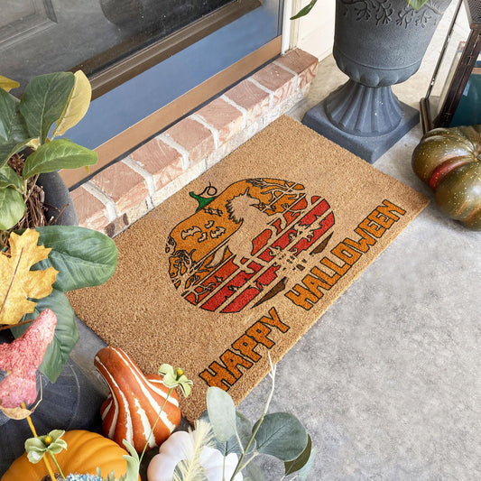 Happy Halloween Pumpkin World, Coir Door Mat, Welcome Mat, Front Door Mat, Outdoor Mats, Funny Doormat, Fall Welcome Mats, Coir Mats