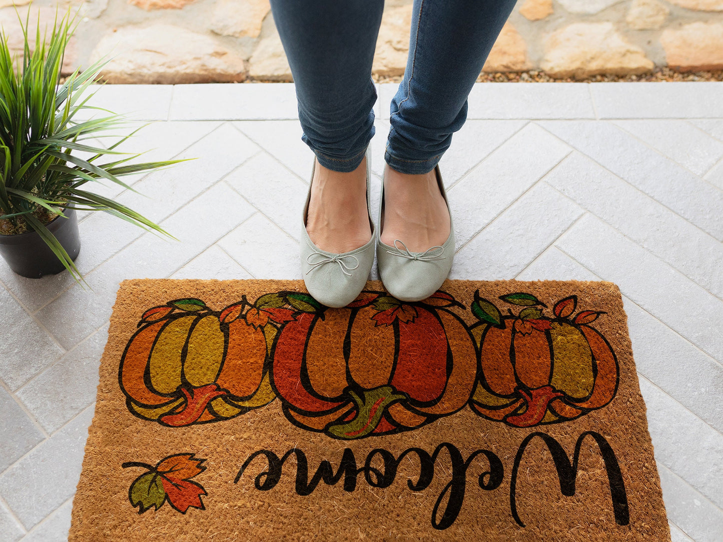 Fall Welcome Pumpkins, Pumpkins Coir Door Mat, Welcome Mat, Front Door Mat, Outdoor Mats, Funny Doormat, Fall Welcome Mats, Coir Mats