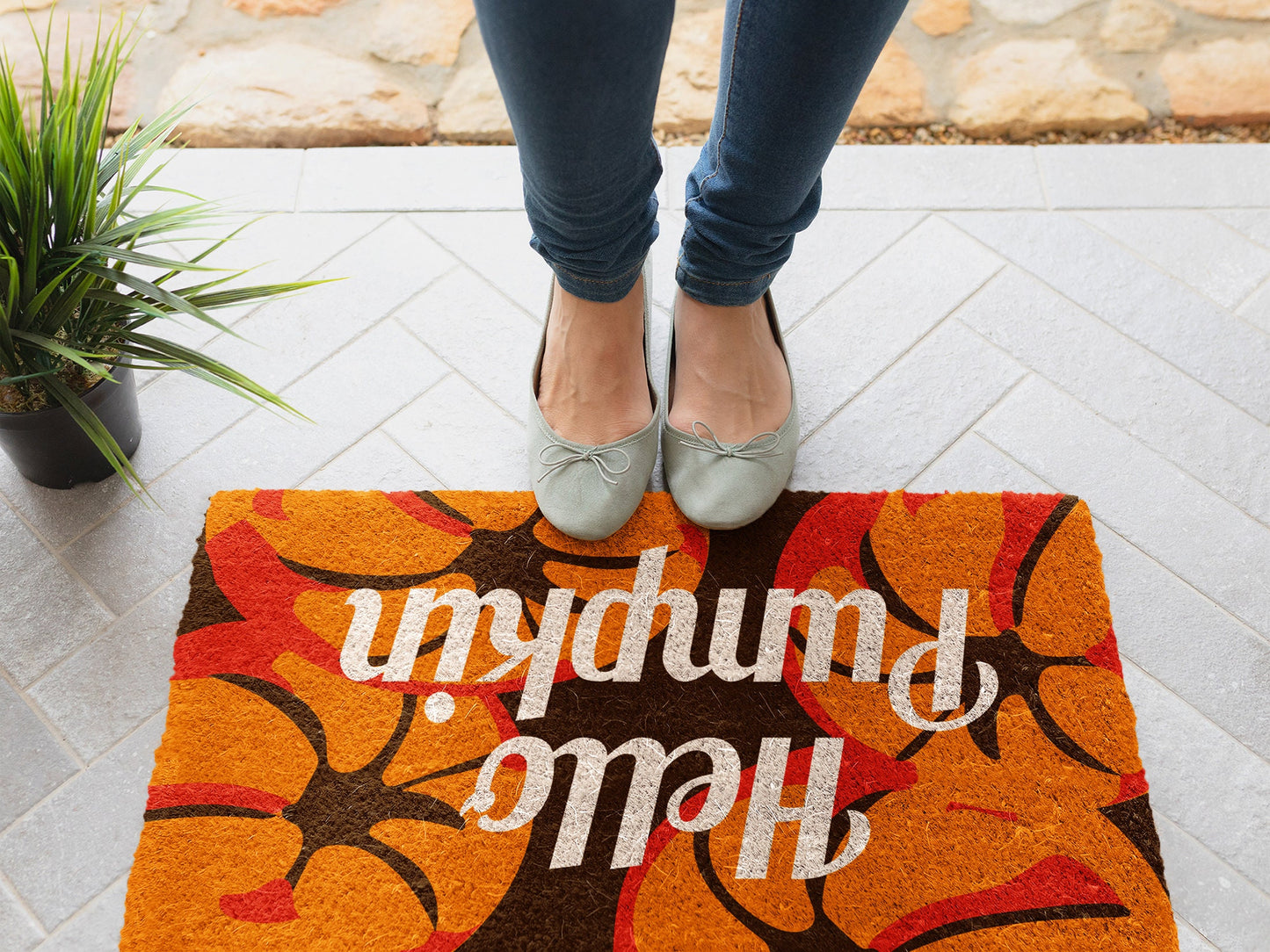 Fall Hello Pumpkin, Pumpkins Coir Door Mat, Welcome Mat, Front Door Mat, Outdoor Mats, Funny Doormat, Fall Decor Welcome Mats, Coir Mats