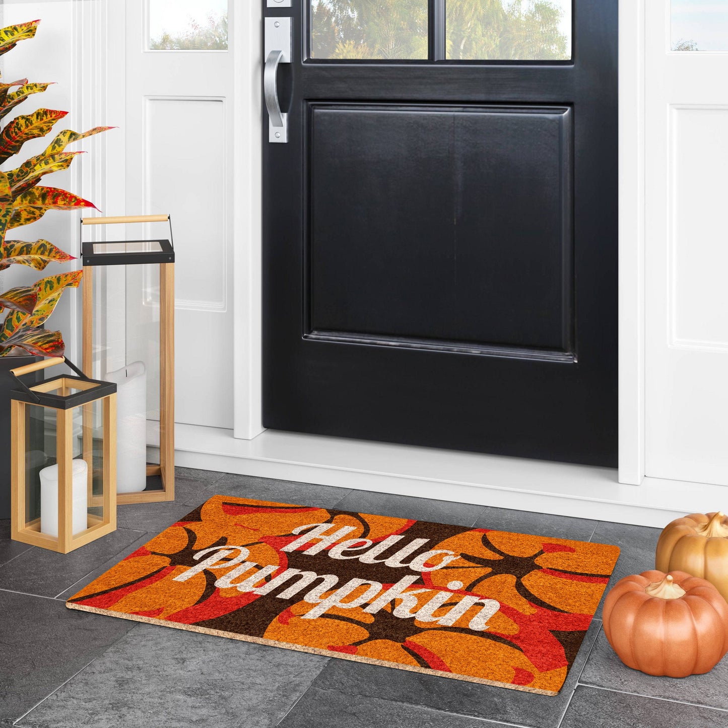 Fall Hello Pumpkin, Pumpkins Coir Door Mat, Welcome Mat, Front Door Mat, Outdoor Mats, Funny Doormat, Fall Decor Welcome Mats, Coir Mats