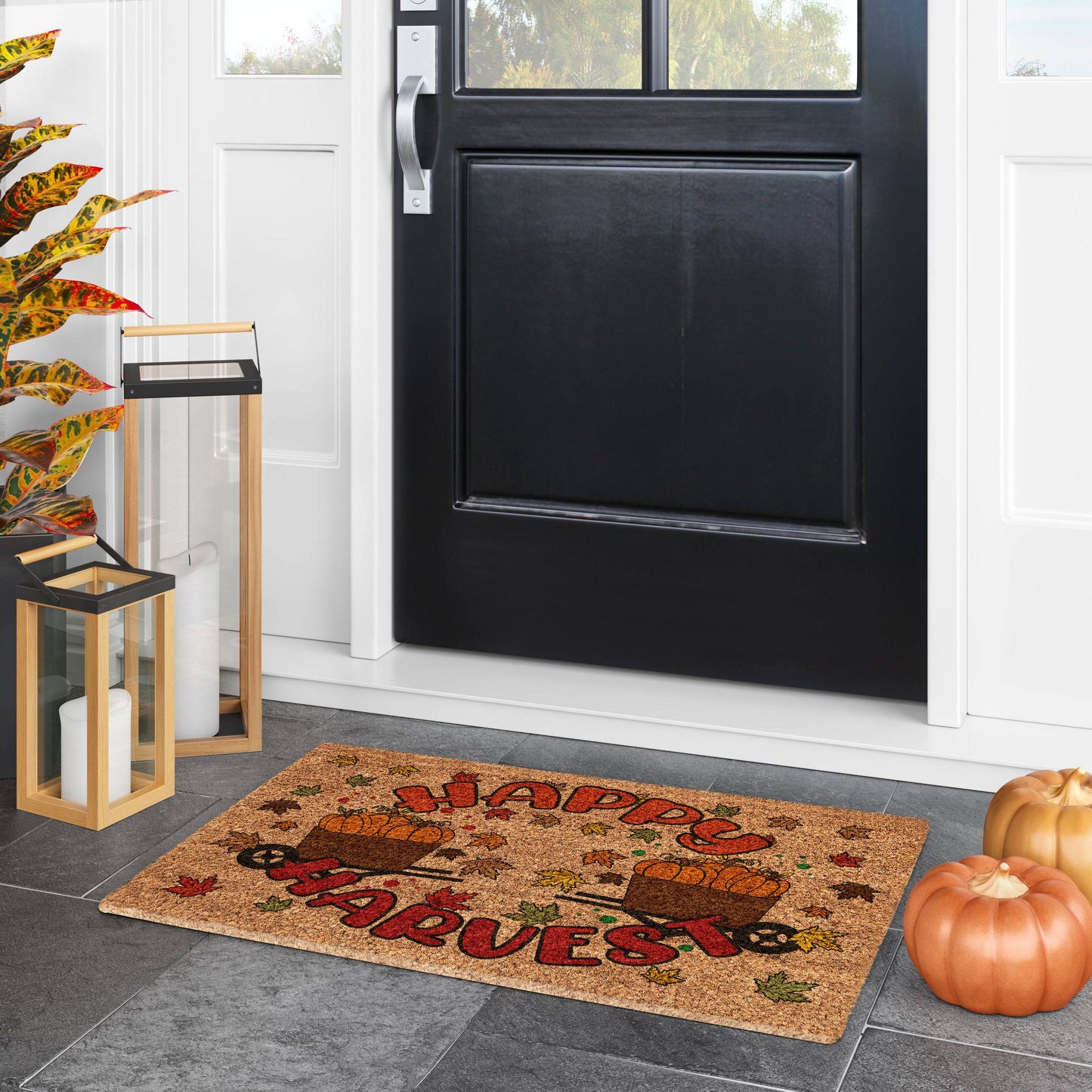 Fall Happy Harvest, Coir Door Mat, Welcome Mat, Front Door Mat, Outdoor Mats, Funny Doormat, Fall Welcome Happy Harvest Mats, Coir Mats
