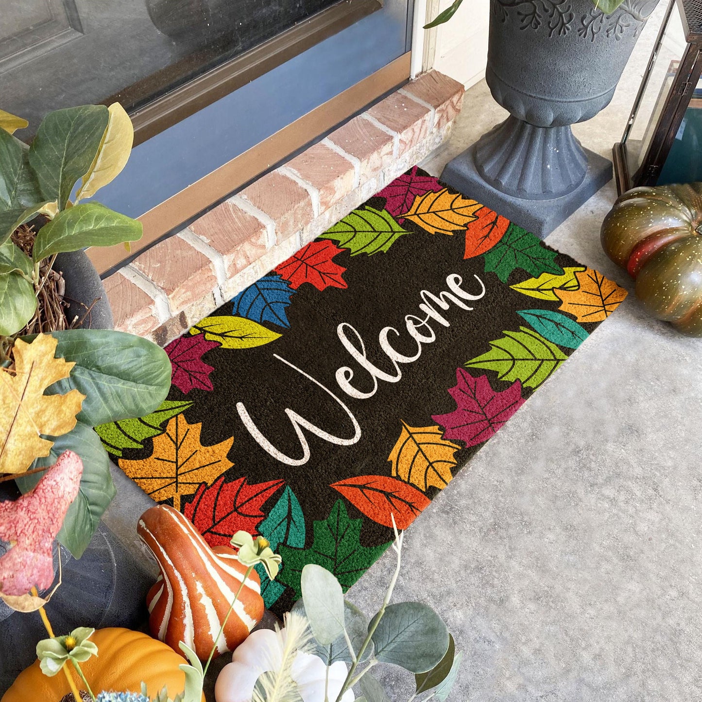 Fall Welcome Leaves, Coir Door Mat, Welcome Mat, Front Door Leaves Mat, Outdoor Mats, Funny Leaves Doormat, Fall Welcome Mats, Coir Mats