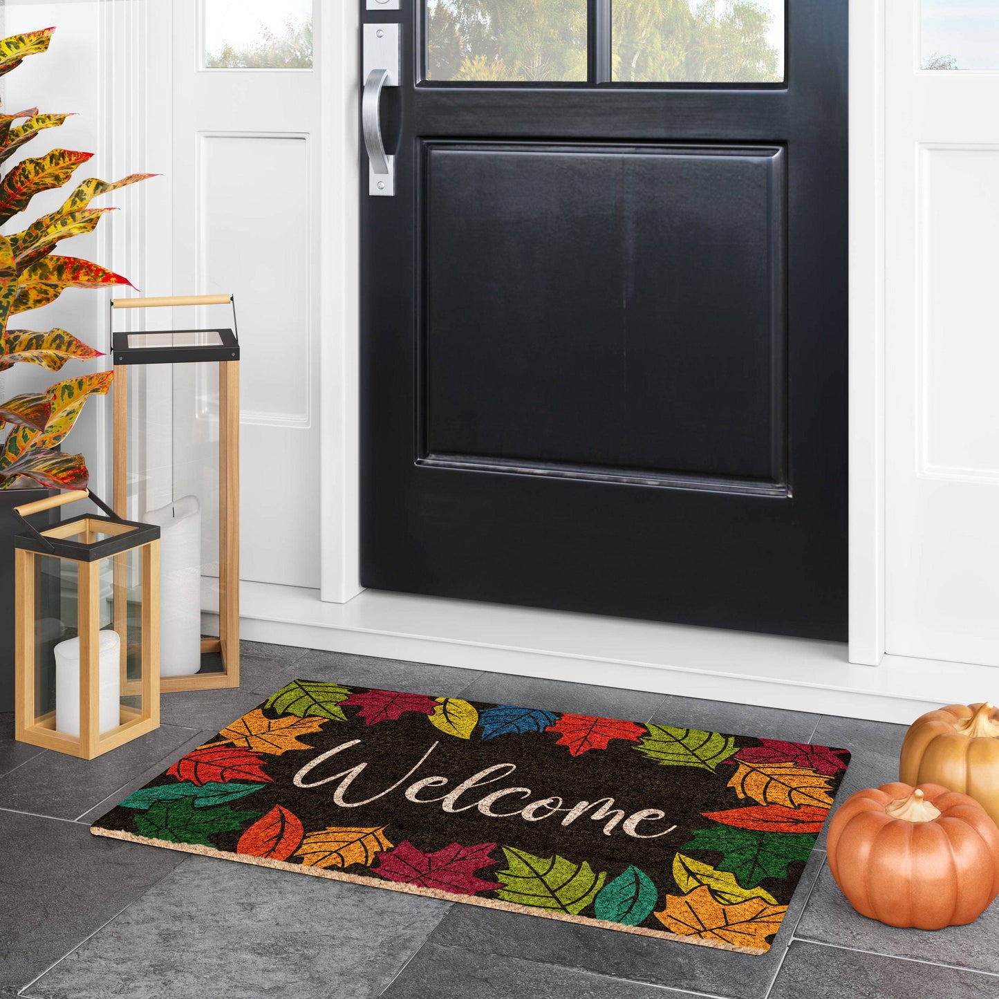 Fall Welcome Leaves, Coir Door Mat, Welcome Mat, Front Door Leaves Mat, Outdoor Mats, Funny Leaves Doormat, Fall Welcome Mats, Coir Mats