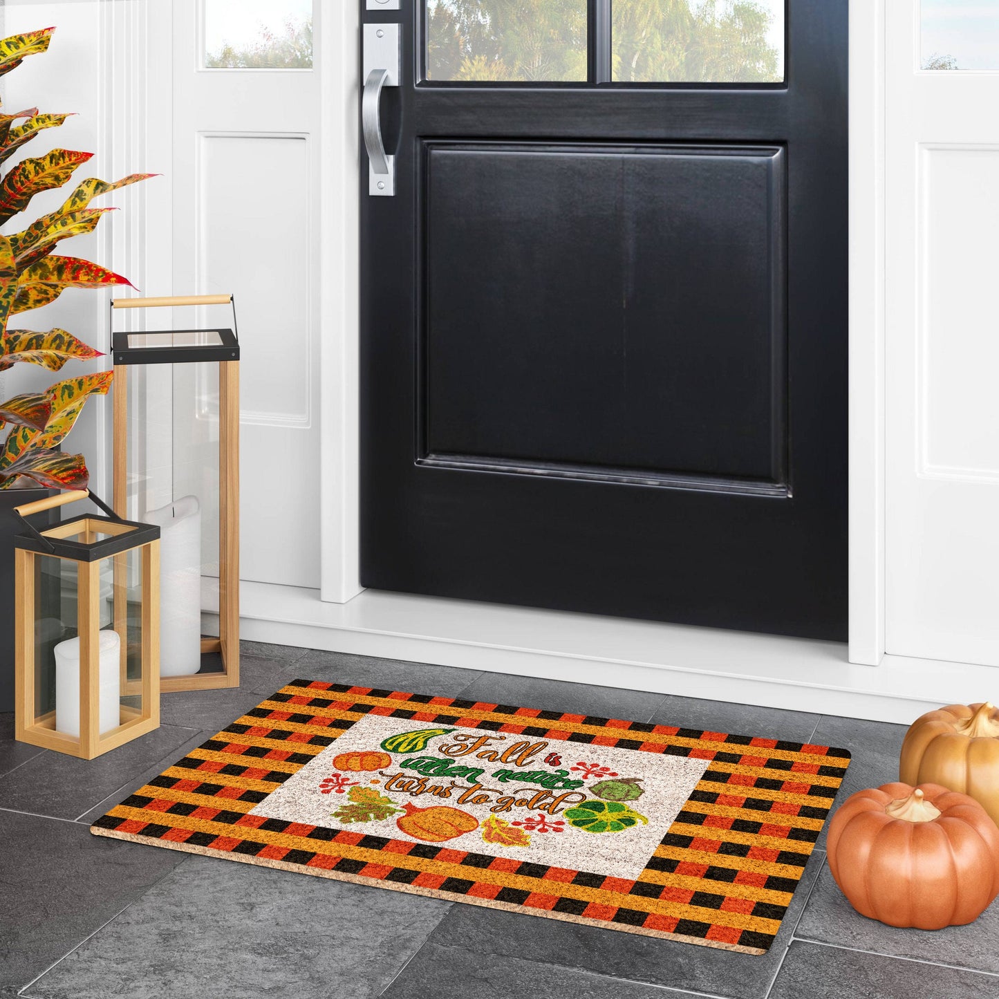 Fall Is Nature Turns Gold, Coir Door Mat, Welcome Mat, Front Door Mat, Outdoor Mats, Funny Doormat, Fall Welcome Mats, Coir Mats