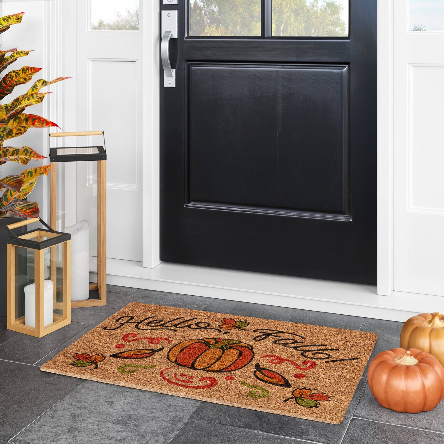 Fall Hello Fall Door Mat, Fall Welcome Coir Door Mat, Welcome Mat, Front Door Mat, Outdoor Mats, Funny Doormat, Fall Welcome Mats, Coir Mats