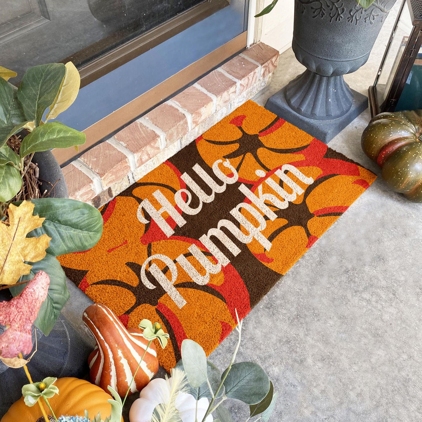 Fall Hello Pumpkin, Pumpkins Coir Door Mat, Welcome Mat, Front Door Mat, Outdoor Mats, Funny Doormat, Fall Decor Welcome Mats, Coir Mats