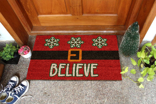 Christmas Believe, Christmas Snow Coir Door Mat, Front Door Mat, Outdoor Mats, Funny Doormat, Welcome Mats, Coir Mats