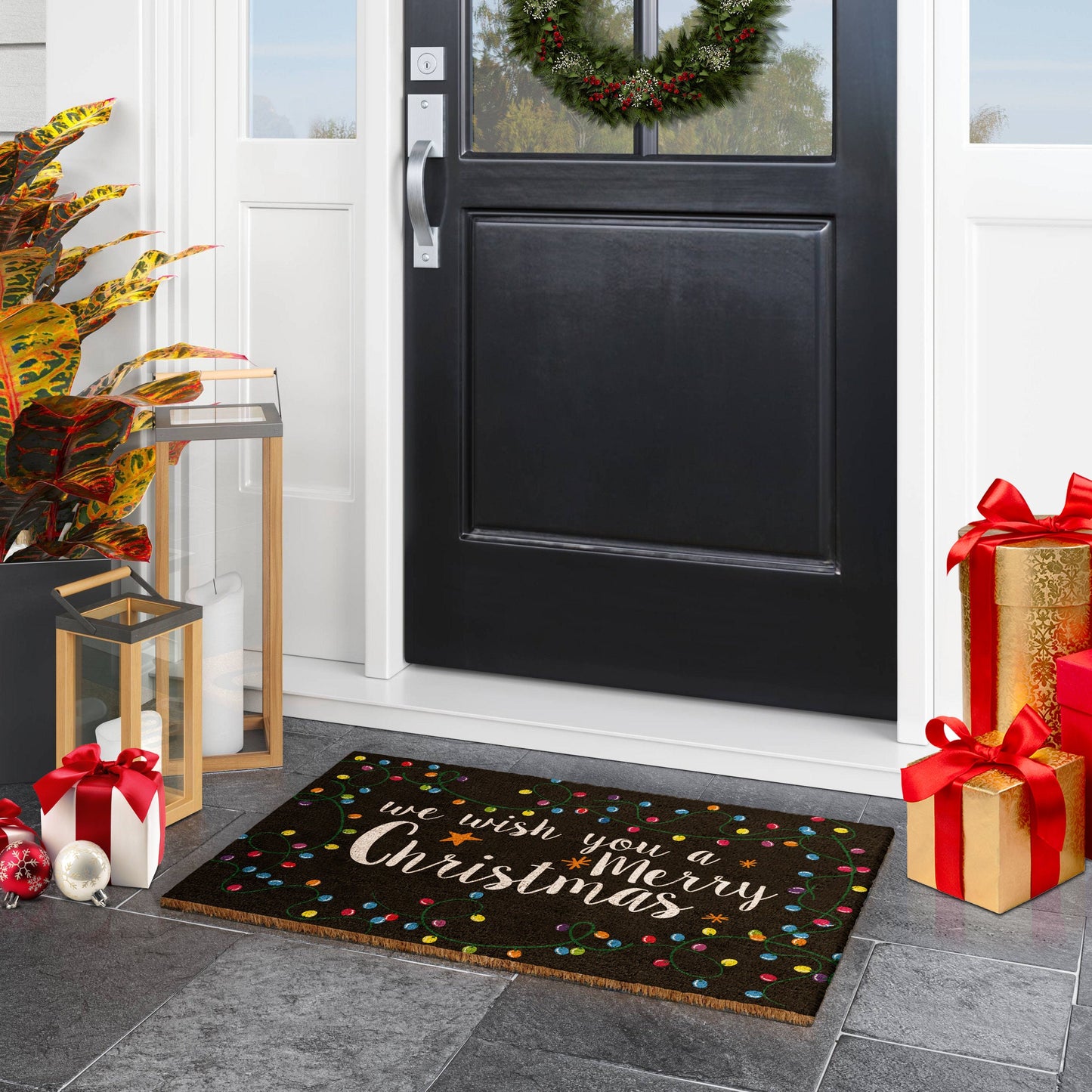 Christmas Merry Christmas, Christmas Snow Coir Door Mat, Front Door Mat, Outdoor Mats, Funny Doormat, Welcome Mats, Coir Mats s-1058-CH