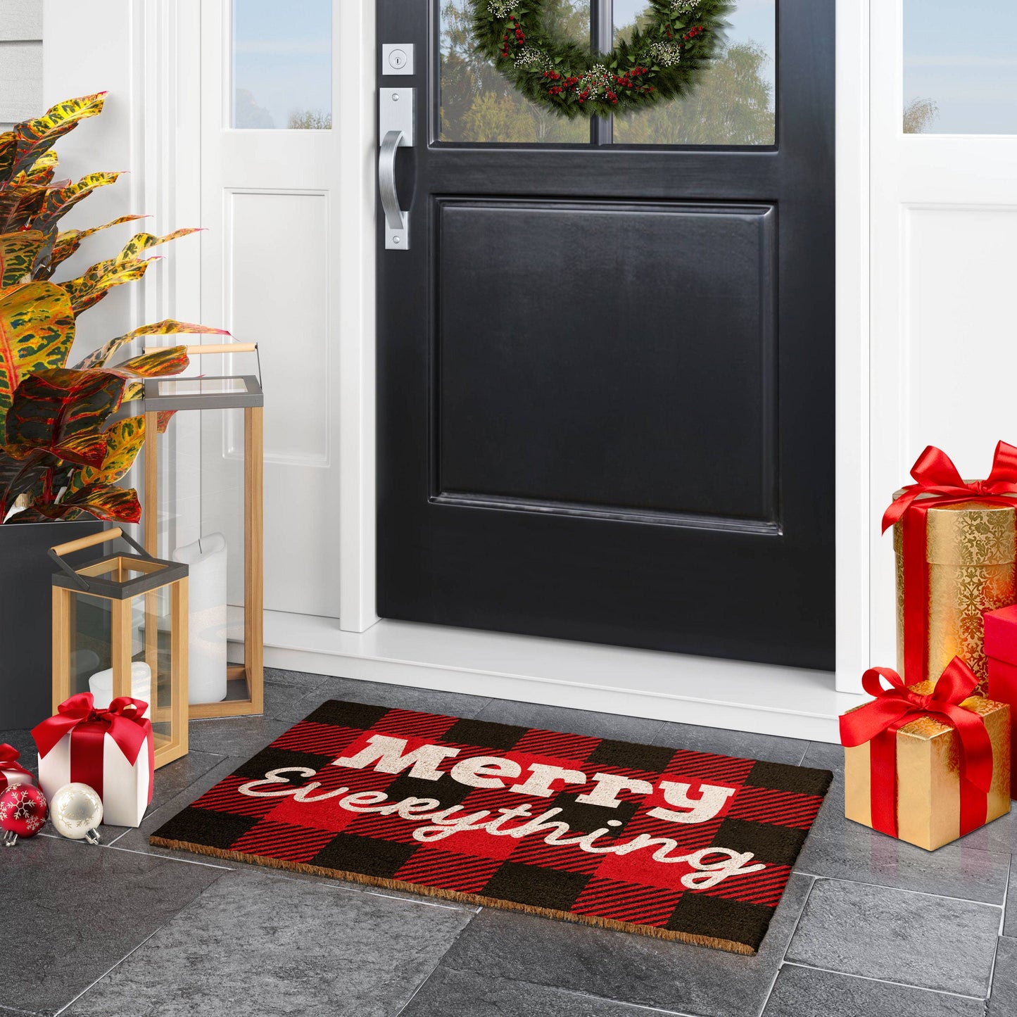 Christmas Merry Everything, Christmas Snow Coir Door Mat, Front Door Mat, Outdoor Mats, Funny Doormat, Welcome Mats, Coir Mats