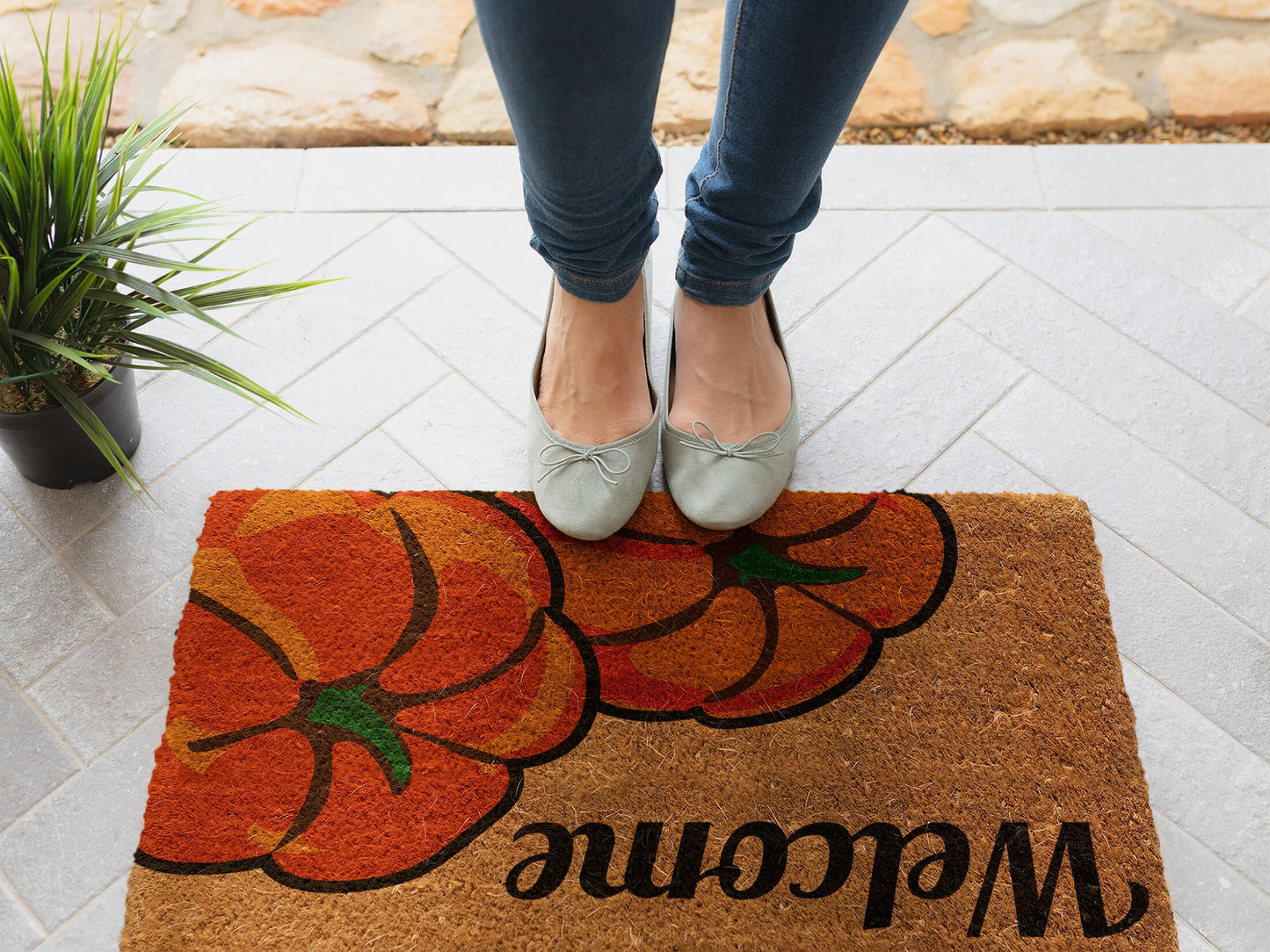 Fall Welcome Pumpkin, Coir Door Mat, Welcome Mat, Front Door Mat, Outdoor Pumpkin Mats, Funny Doormat, Fall Welcome Mats, Coir Mats