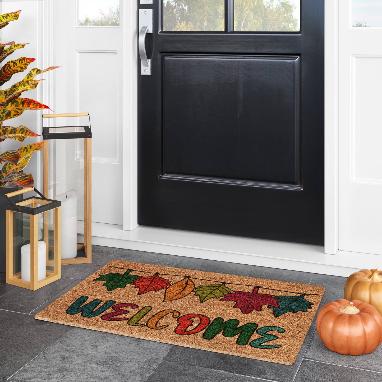 Fall Welcome Leaves Mat, Coir Door Mat, Welcome Leaves Mat, Front Door Mat, Outdoor Mats, Funny Doormat, Fall Welcome Mats, Coir Mats