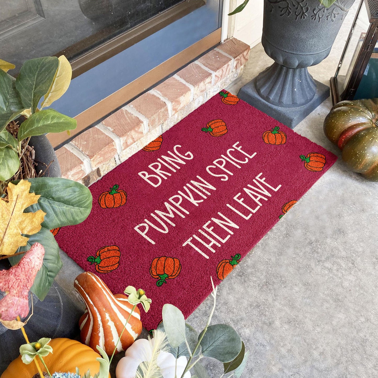 Fall Bring Pumpkin Spice, Coir Door Mat, Welcome Mat, Front Door Mat, Outdoor Mats, Funny Doormat, Fall Welcome Mats, Pumpkin Spice Coir Mat