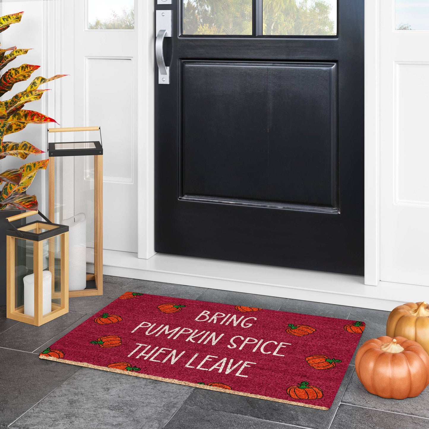 Fall Bring Pumpkin Spice, Coir Door Mat, Welcome Mat, Front Door Mat, Outdoor Mats, Funny Doormat, Fall Welcome Mats, Pumpkin Spice Coir Mat
