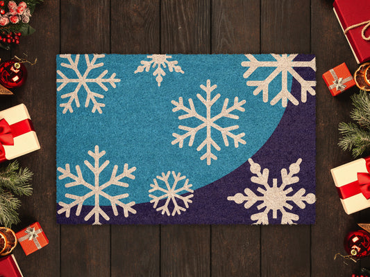 Christmas Snow Drops, Christmas Snow Coir Door Mat, Front Door Mat, Outdoor Mats, Funny Doormat, Welcome Mats, Coir Mats