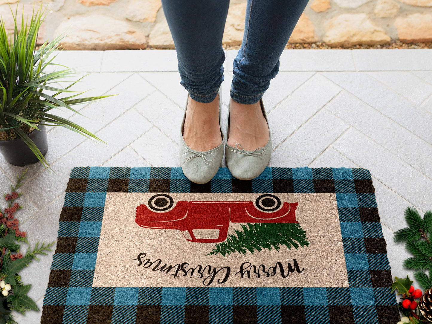 Christmas Merry Christmas, Christmas Snow Coir Door Mat, Front Door Mat, Christmas Outdoor Mats, Funny Doormat, Welcome Mats, Coir Mats
