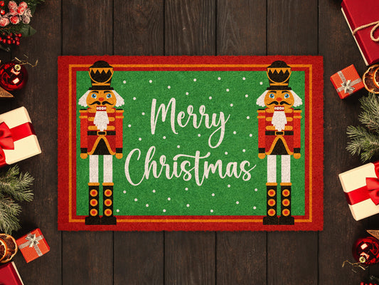 Merry Christmas Nutcracker, Nutcracker Christmas Snow Coir Door Mat, Front Door Mat, Outdoor Mats, Funny Doormat, Welcome Mats, Coir Mats