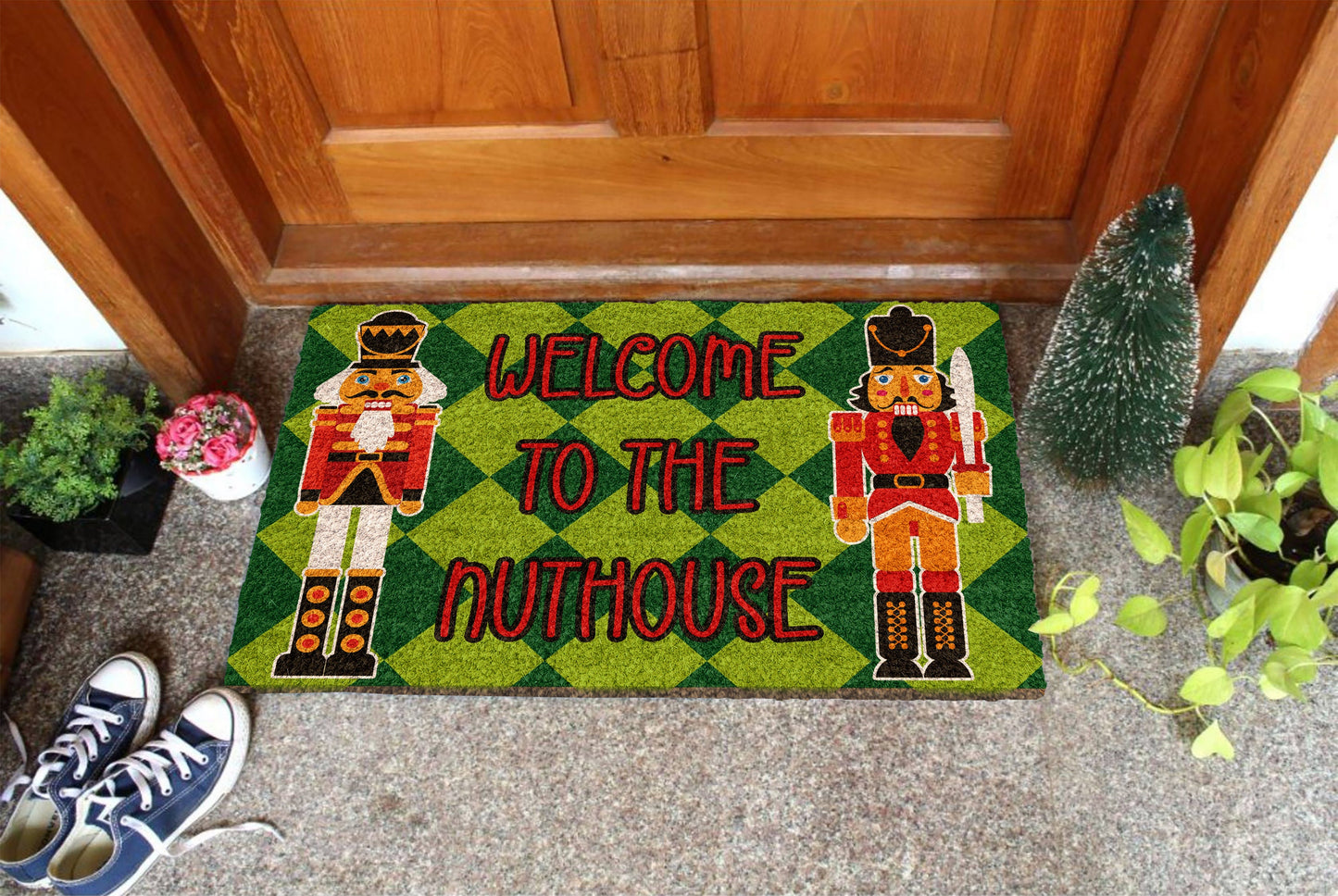 Welcome To The Nuthouse, Christmas Snow Coir Door Mat, Front Door Mat, Outdoor Mats, Funny Doormat, Welcome Mats, Coir Mats