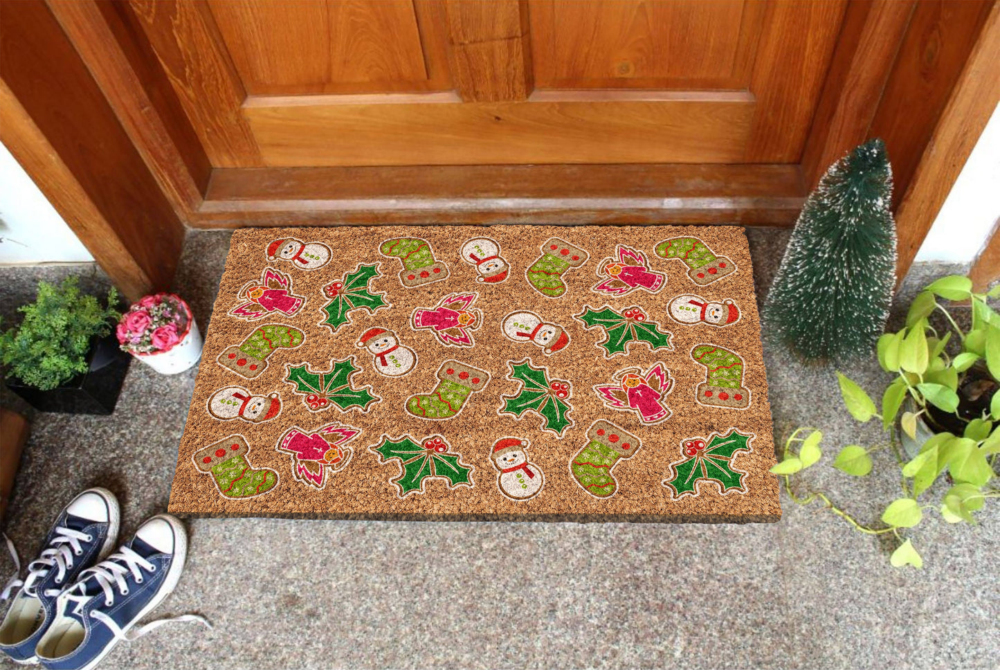 Christmas Gingerbreads, Christmas Snow Coir Door Mat, Gingerbreads Front Door Mat, Outdoor Mats, Funny Doormat, Welcome Mats, Coir Mats